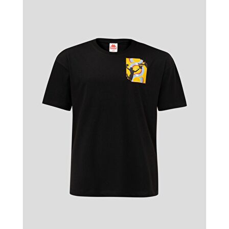 Kappa Yuvarlak Yaka Düz Siyah Erkek T-Shirt 311G3RW AUTHENTIC GRAPHIK VARIS TK