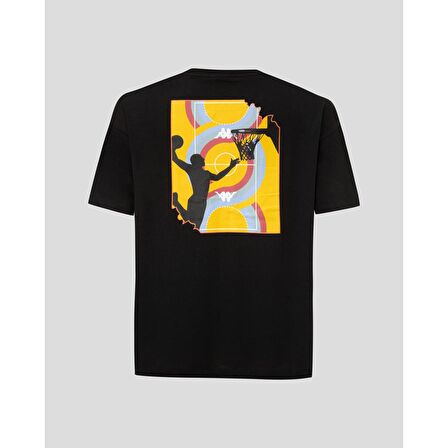 Kappa Yuvarlak Yaka Düz Siyah Erkek T-Shirt 311G3RW AUTHENTIC GRAPHIK VARIS TK