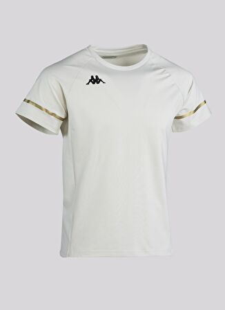 Kappa Yuvarlak Yaka Düz Beyaz Erkek T-Shirt 361G2UW KOMBAT DINASTY TK