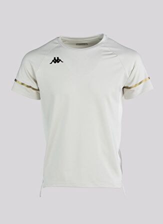 Kappa Yuvarlak Yaka Düz Beyaz Erkek T-Shirt 361G2UW KOMBAT DINASTY TK