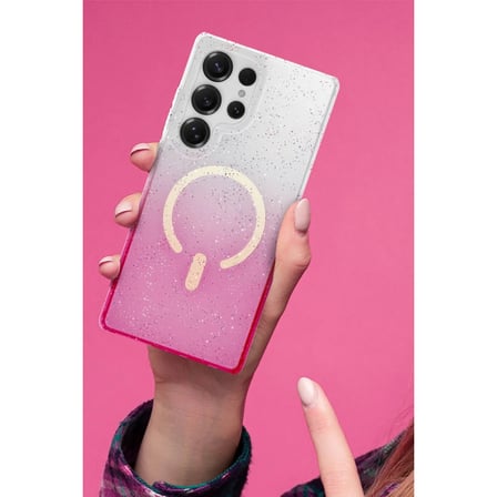 Samsung Galaxy S25 Plus Pummel Shiny Magsafe Kapak - Pembe