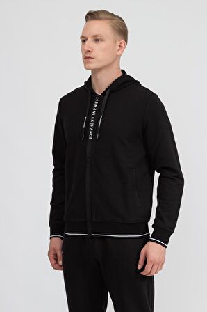 Kapüşon Yaka Siyah Erkek Sweatshırt 8NZM82 1200-BLACK