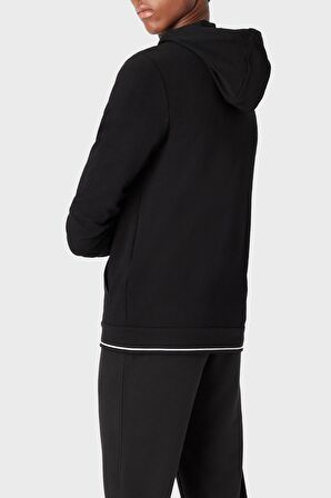 Kapüşon Yaka Siyah Erkek Sweatshırt 8NZM82 1200-BLACK