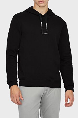 Kapüşon Yaka Siyah Erkek Sweatshırt 8NZM94 1200-BLACK