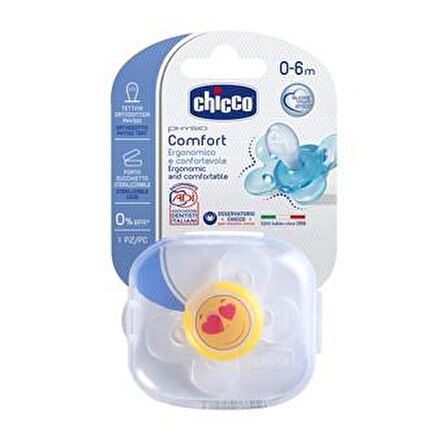 Chicco Physio Comfort Silikon Emzik Smile 0 Ay +