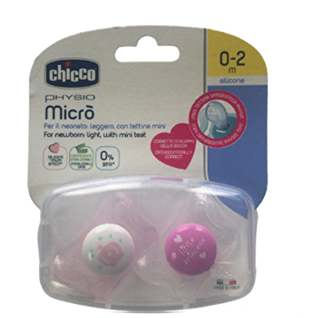 Chicco Pysio Micro Silikon Emzik Kız 0-2 Ay 2Li