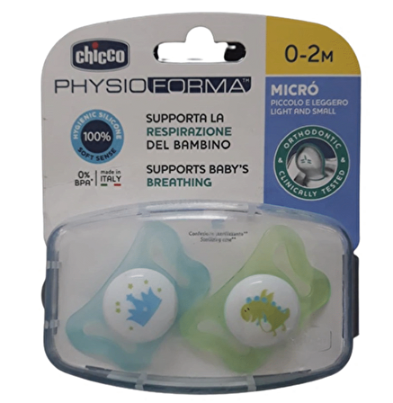 Chicco Physio Micro Silikon Emzik Erkek 0-2 Ay 2Li