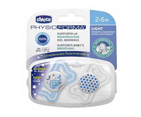 Chicco Physio Light Gece Parlayan Silikon Emzik 2'li 2-6 Ay