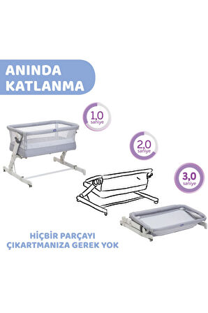 Chicco Next2me Pop-up Anne Yanı Beşik- Grey Mist