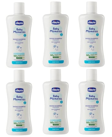 Chicco Baby Moments Doğal Saç ve Vücut Şampuanı / 200ml 6 Adet
