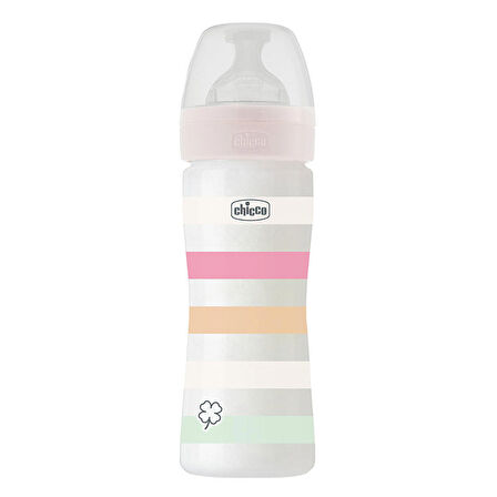 Chicco Yeni Wellbeing Renkli Biberon PP Pembe 250 ml Orta Akış