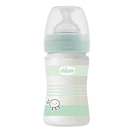 Chicco Wellbeing Yavaş Akış Gri Cam Biberon 150 ml 0+ Ay