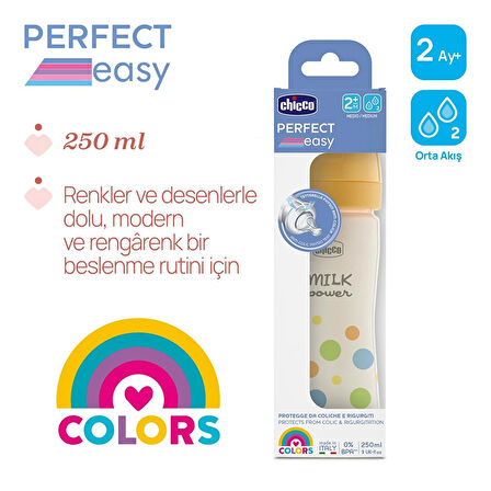 Chicco Perfect Easy Biberon PP 250 ml Ota Akış- Erkek