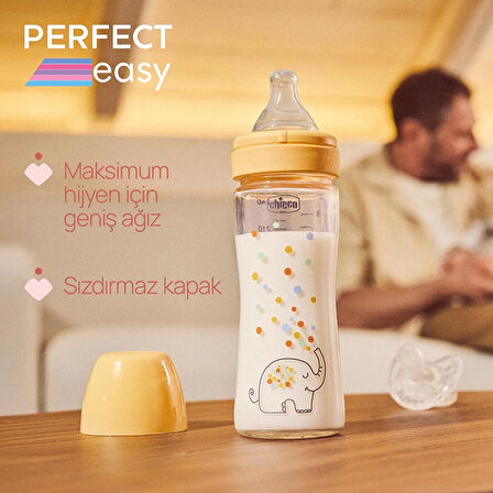 Chicco Perfect Easy Biberon Cam 240 ml Yavaş Akış-Unisex