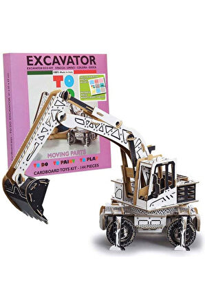 Excavator 3D Boyanabilir Maket Ex6019