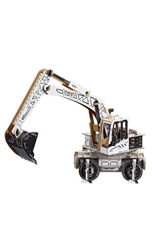 Excavator 3D Boyanabilir Maket Ex6019