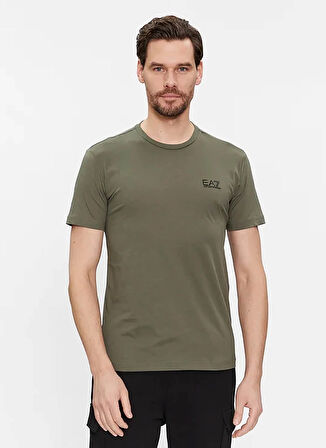 EA7 Bisiklet Yaka Haki Erkek T-Shirt 8NPT51PJM9Z