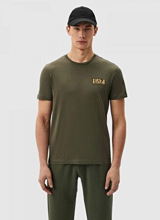 EA7 Bisiklet Yaka Haki Erkek T-Shirt 3DPT07PJM9Z