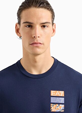 EA7 Bisiklet Yaka Lacivert Erkek T-Shirt 3DPT12PJ7BZ