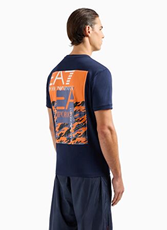 EA7 Bisiklet Yaka Lacivert Erkek T-Shirt 3DPT12PJ7BZ
