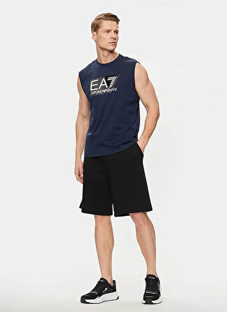 EA7 Bisiklet Yaka Mavi Erkek T-Shirt 3DPT80PJ02Z
