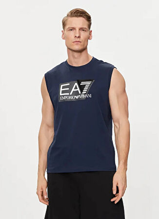 EA7 Bisiklet Yaka Mavi Erkek T-Shirt 3DPT80PJ02Z