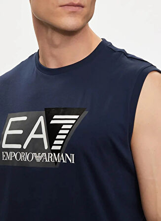 EA7 Bisiklet Yaka Mavi Erkek T-Shirt 3DPT80PJ02Z