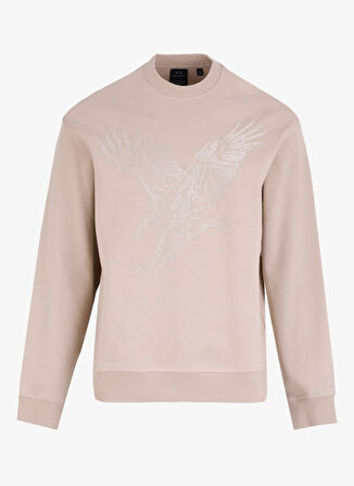 Armani Exchange Bisiklet Yaka Bej Erkek Sweatshırt 6DZMAE ZJKBZ 17AB