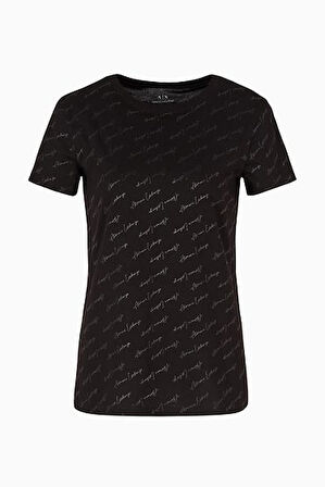 Kadın Detay Logolu T-Shirt - Siyah | M
