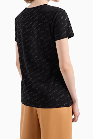 Kadın Detay Logolu T-Shirt - Siyah | XL