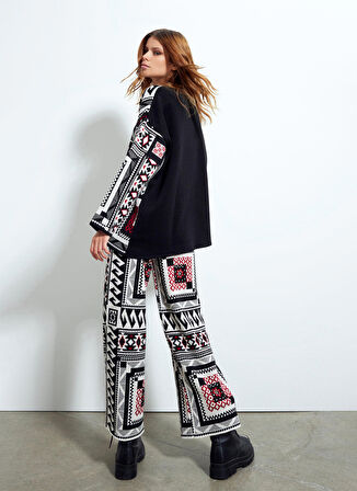 Akep Yüksek Bel Normal Çok Renkli Kadın Pantolon PTKD03074