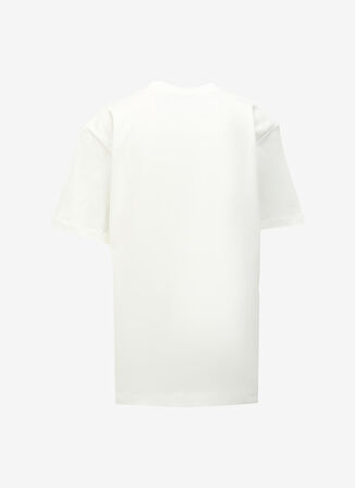 Akep Bisiklet Yaka Düz Ekru Kadın T-Shirt TSKD03221