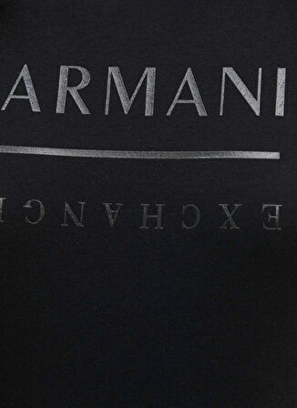 Armani Exchange Yuvarlak Yaka Baskılı Siyah Kadın T-Shirt 6DYT11
