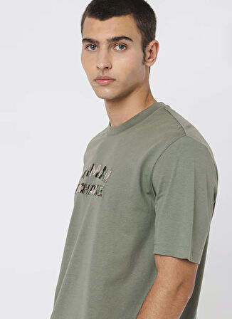 Armani Exchange Bisiklet Yaka Baskılı Açık Yeşil Erkek T-Shirt 6DZTHC ZJBYZ 1895