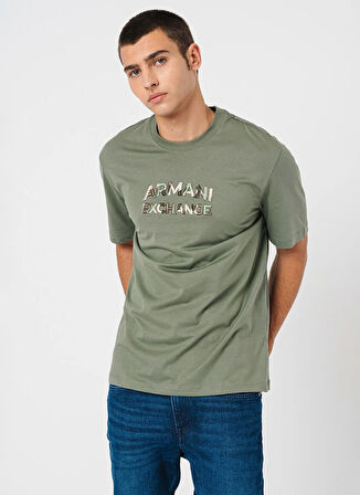 Armani Exchange Bisiklet Yaka Baskılı Açık Yeşil Erkek T-Shirt 6DZTHC ZJBYZ 1895