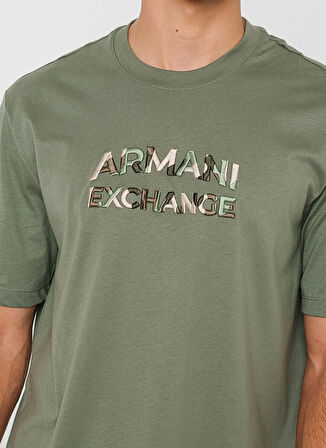 Armani Exchange Bisiklet Yaka Baskılı Açık Yeşil Erkek T-Shirt 6DZTHC ZJBYZ 1895