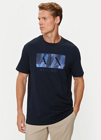 Armani Exchange Bisiklet Yaka Baskılı Lacivert Erkek T-Shirt 6DZTHF ZJH4Z 1510