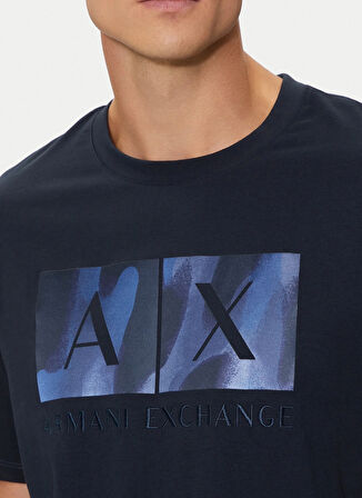 Armani Exchange Bisiklet Yaka Baskılı Lacivert Erkek T-Shirt 6DZTHF ZJH4Z 1510