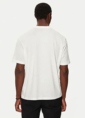 Armani Exchange Bisiklet Yaka Baskılı Ekru Erkek T-Shirt 6DZTHZ ZJBYZ 61AK
