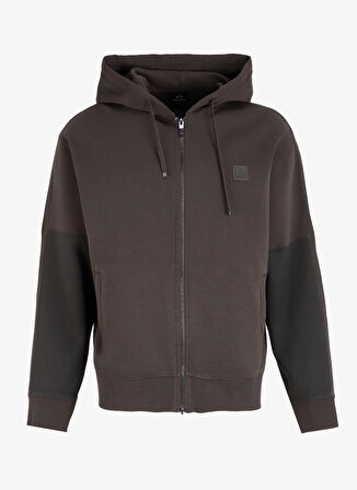 Baskılı Kapüşon Normal Haki Erkek Sweatshirt 6DZMHD ZJNPZ 4892