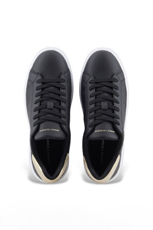 Kadın Kabartma Monogram Desenli Sneaker - Siyah | 38,5