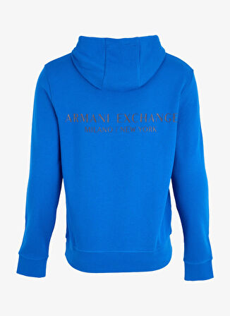 Armani Exchange Kapüşon Yaka Saks Erkek Sweatshırt 8NZM94 ZJKRZ 15DS