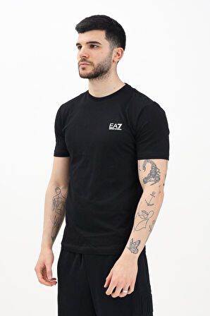 Erkek Bisiklet Yaka T-Shirt - Siyah | L