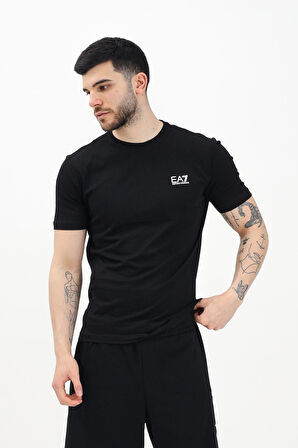 Erkek Bisiklet Yaka T-Shirt - Siyah | S