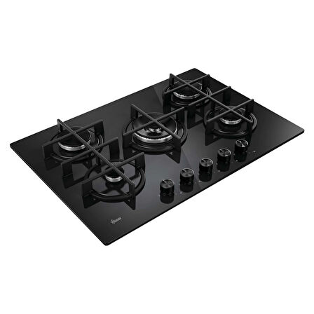 Hoover HVG7PB/TK 5 Gözlü 75 cm Döküm Izgara Siyah Ankastre Ocak
