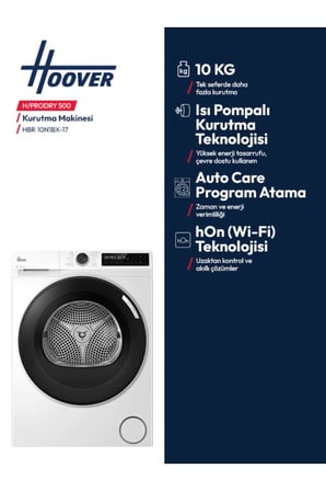 HBR 10N1BX-17 10 kg Wi-Fi Bağlantılı Isı Pompalı Kurutma Makinesi