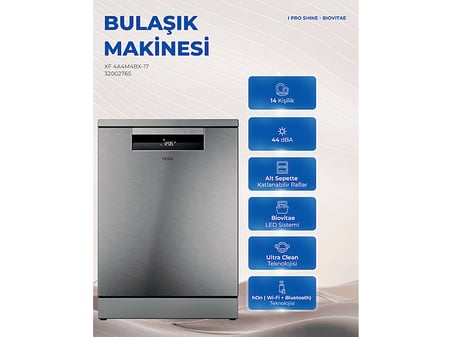 HAIER Biovitea XF 4A4M4BX-17 A Enerji Sınıfı 14 Kişilik 10 Programlı Wi-Fi Bağlantılı Bulaşık Makinesi
