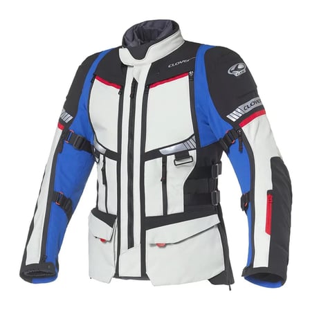 Clover GTS-5 Korumalı Motosiklet Montu Gri  Mavi