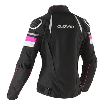 Clover Airblade-5 Korumalı Kadın Motosiklet Montu Siyah  Beyaz  Fuşya