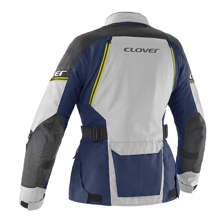 Clover Outland-3 Lady WP Korumalı Kadın Motosiklet Montu Mavi  Gri